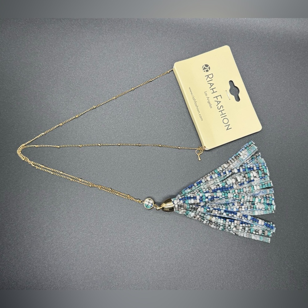 Blue Tassel Necklace